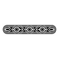 Geometric Eye Pattern Black and White Decorative Border Element vector