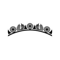 Minimalist Floral Border in Black White, Elegant Decoration vector