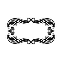 Elegant Black Art Nouveau Frame on White Background vector