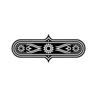 Steampunk Ornament Black White Gear , Decorative Element vector