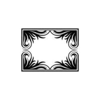 Elegant Black Ornate, Frame on White Background vector