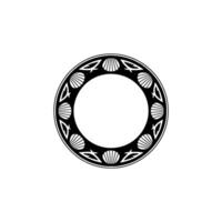 Elegant Seashell Frame in Minimalist Black and White vector