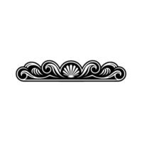 Elegant Wave Border with Seashell Element - Black and White vector