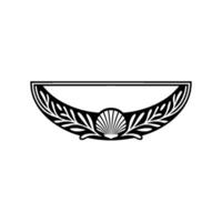 Elegant Black White Sea Shell and Laurel vector