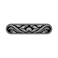 Elegant Black and White Ornament with Shells, Swirls, and Flourishes vector