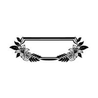 Elegant Floral Frame , Monochrome , Botanical Illustration vector