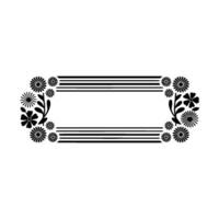 Floral Frame with Black and White , Minimalist vector