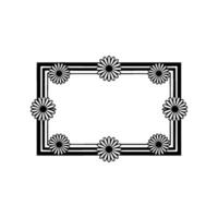 Black Floral Frame on White Background - Illustration vector