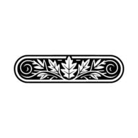 Elegant Leaf Border Element Black and White Floral vector