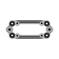 Minimalist Daisy Frame Illustration Elegant Floral Element vector