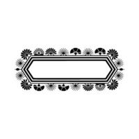 Elegant Floral Frame Black and White Decorative Border for Text vector