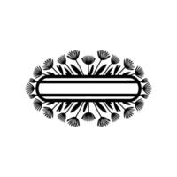 Monochromatic Floral Frame with Text Space vector