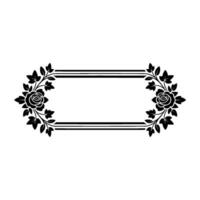 Elegant Floral Frame , Black Roses, Minimalist Illustration vector