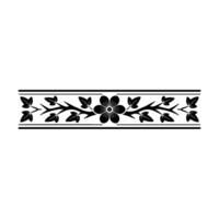 Elegant Floral Border Black and White Ornamental Pattern vector