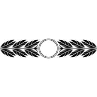 Minimalist Laurel Wreath with Circle Frame - Elegant vector