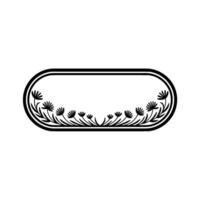 Minimalist Floral Frame Element vector
