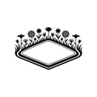 Floral Frame Silhouette Minimalist Botanical for Invitations and Decor vector
