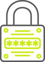 A green and white lock icon vector