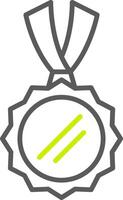 A medal with a green ribbon on it vector