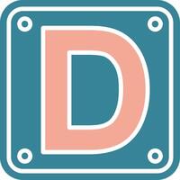 Letter D Colorful Core Icon vector