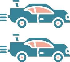 Car Race Global Style Glyph vector