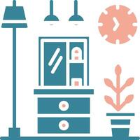 Vanity Table Virtual Line Art vector
