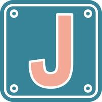 Letter J Colorful Line Art vector