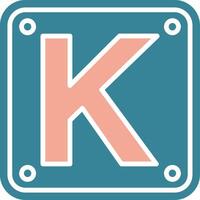 Letter K Efficient Style Glyph vector