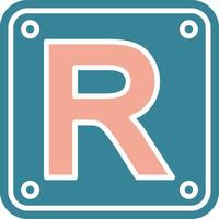 Letter R Dynamic Interface Object vector