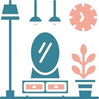 Vanity Mirror Tactile Symbol Sketch vector