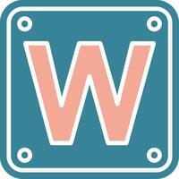 Letter W Colorful System Element vector