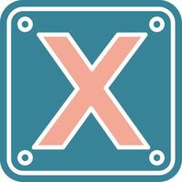 Letter X Vibrant UI Token vector