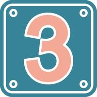 Number 3 Neon Web Symbol vector
