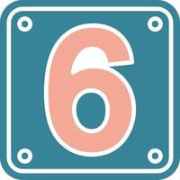 Number 6 Simplified Tech Element vector