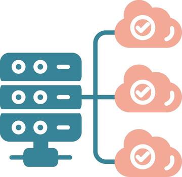 nube base de datos dinámica web símbolo vector