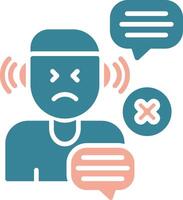No Listen Streamlined Flat Badge vector