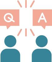 Question And Answer Simplified Style Glyph vector