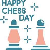 World Chess Day Bold System Element vector