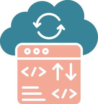 nube codificación vistoso web símbolo vector