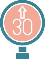 Speed Limit Simplified Icon Fragment vector