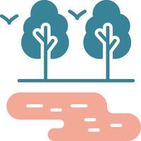Lake Efficient Flat Badge vector