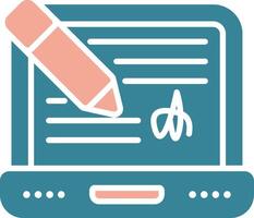Digital Signature Colorful Symbol Sketch vector