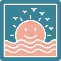 Sunset Colorful Symbol Sketch vector