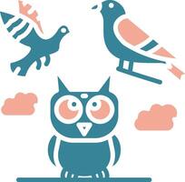 Birds Crystal Web Symbol vector
