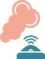 Smoke Sensor Vibrant Core Icon vector