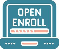 Open Enrollment Neon App Emblem vector