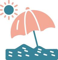 Beach Umbrella Colorful Core Icon vector