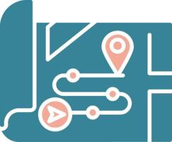 Route Virtual Core Icon vector