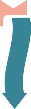 Down Arrow Expressive App Emblem vector