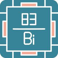 Bismuth Colorful Style Glyph vector
